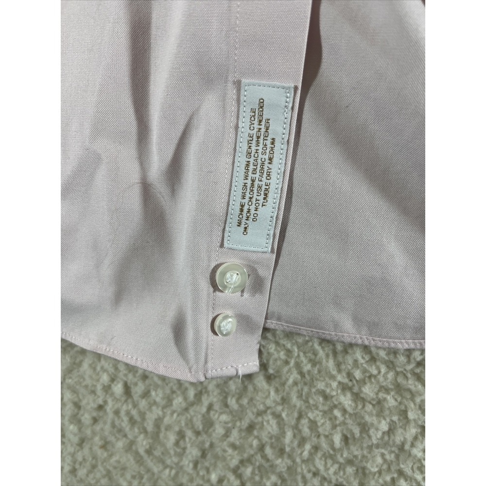 Roundtree & Yorke Gold Label Mens 16.5 Pink Long Sleeve Dress Shirt - Picture 11 of 16